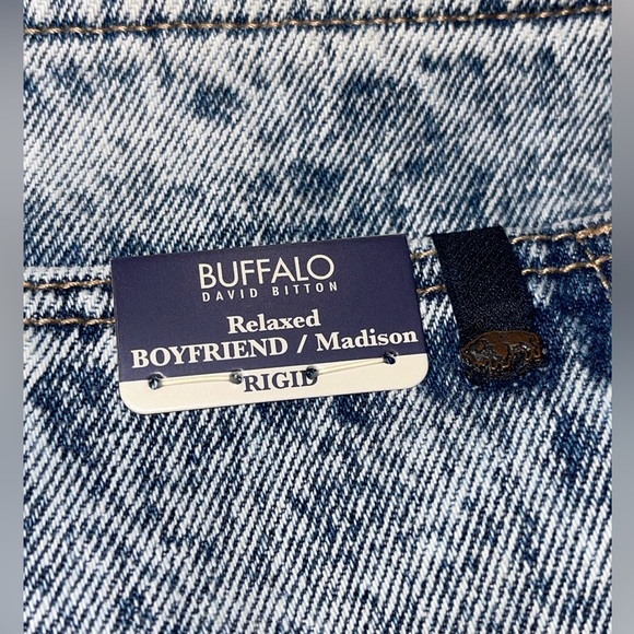 BUFFALO DAVID BITTON DENIM JEANS WOMEN RELAXED BOYFRIEND IN DISTRESSED BLUE 29 - Picture 9 of 12